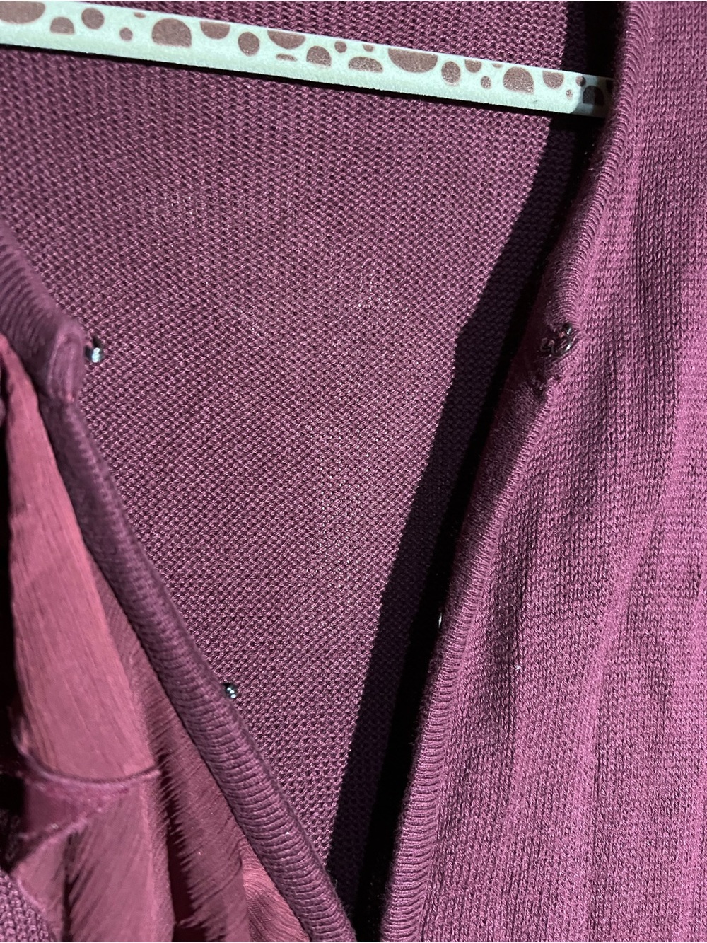 ELLE Plum Ruffled Long Sleeve Knit Cardigan - Picture 4 of 8